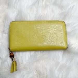 Gucci long zippy wallet bamboo tassel